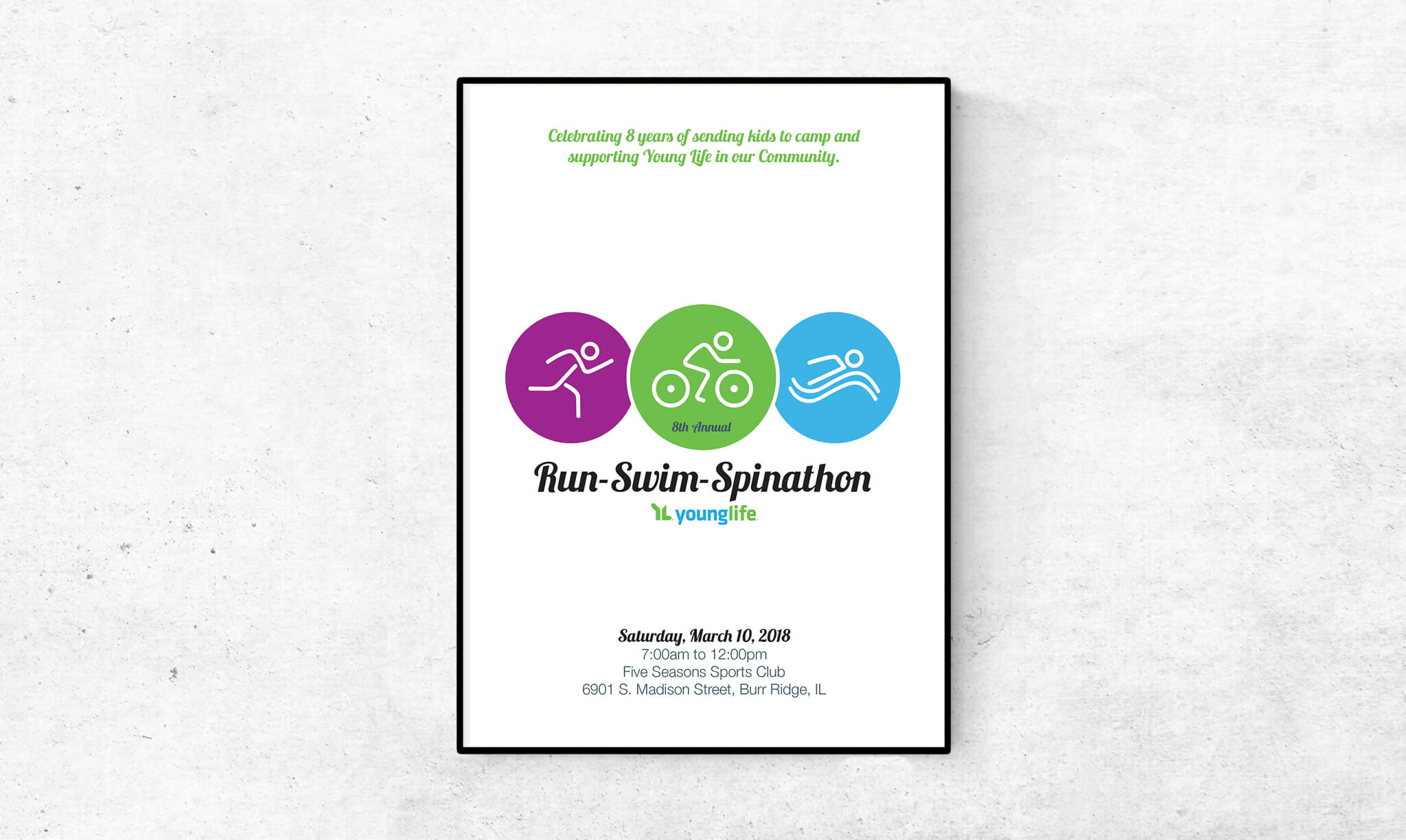 Run Swim Spinathon Poster