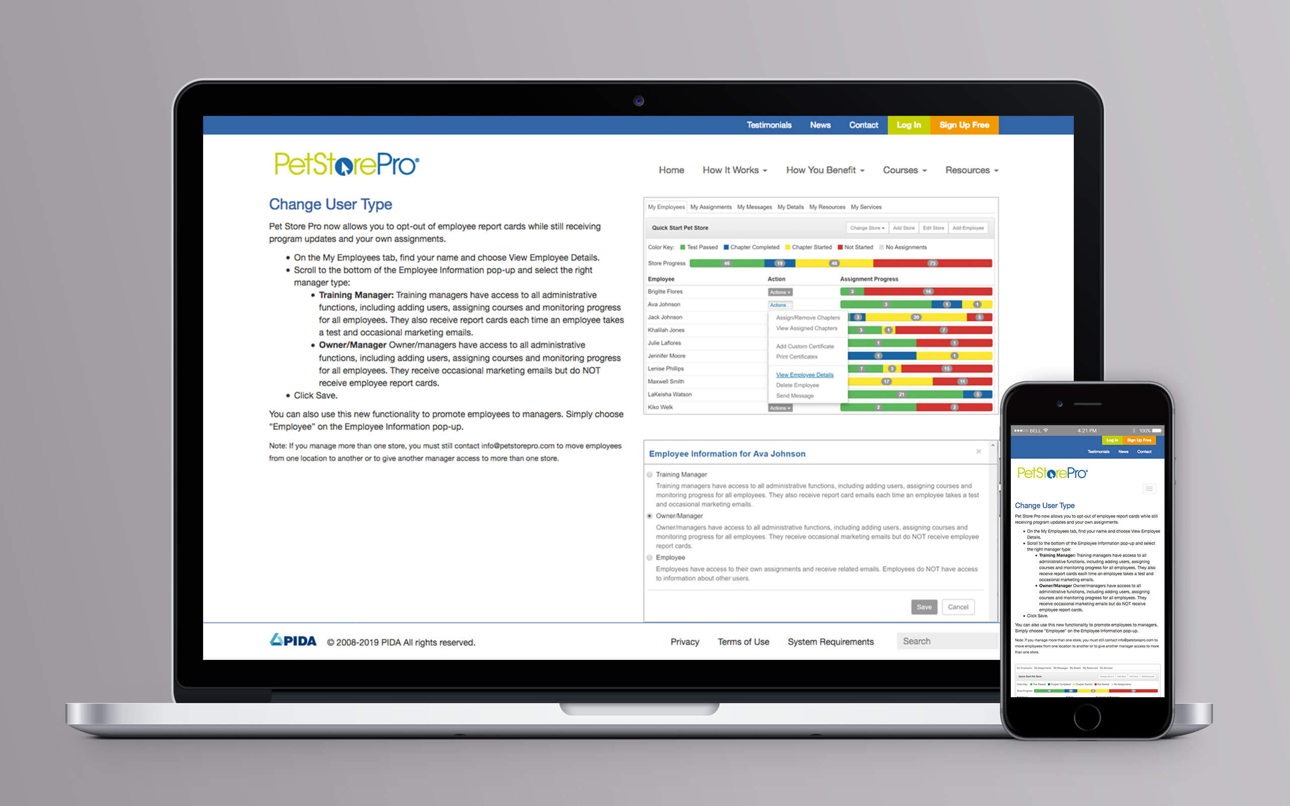 PIDA Pet Store Pro Website Test Drive