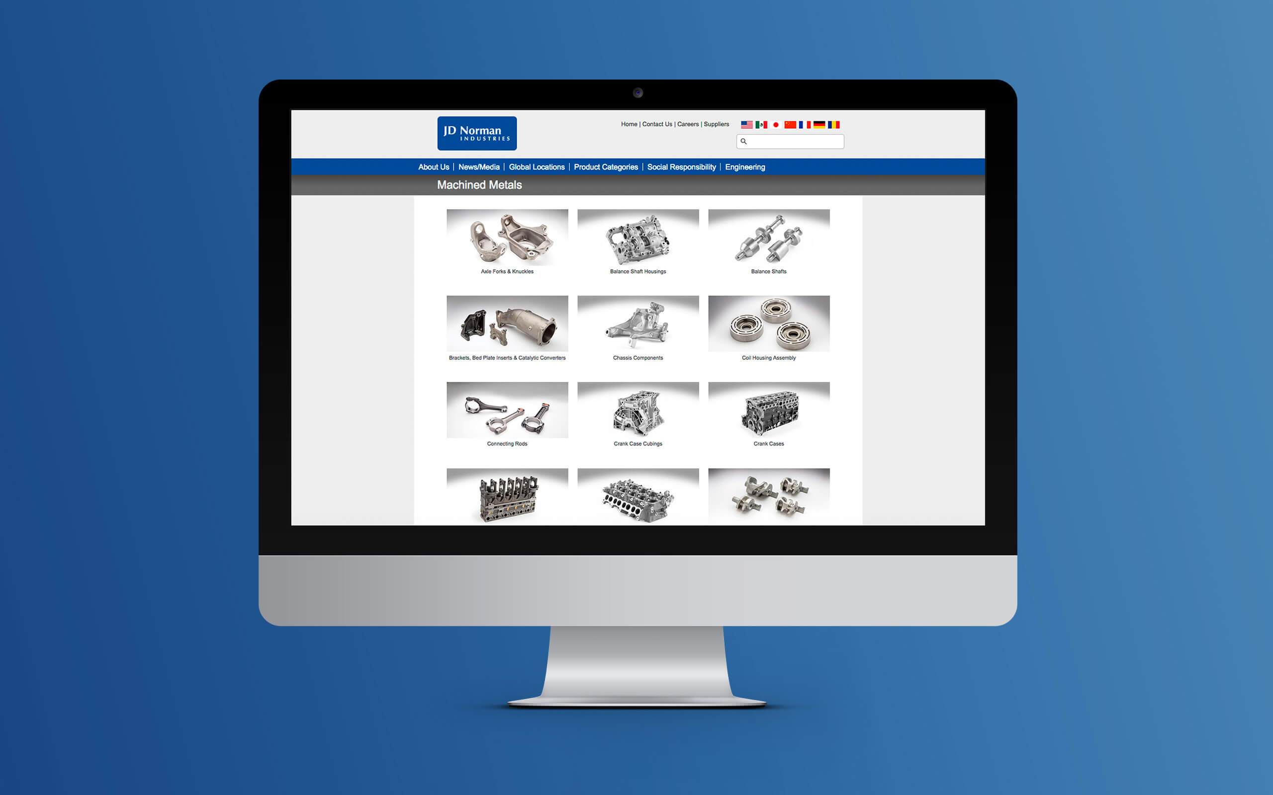 JD Norman Industries Website Products Page