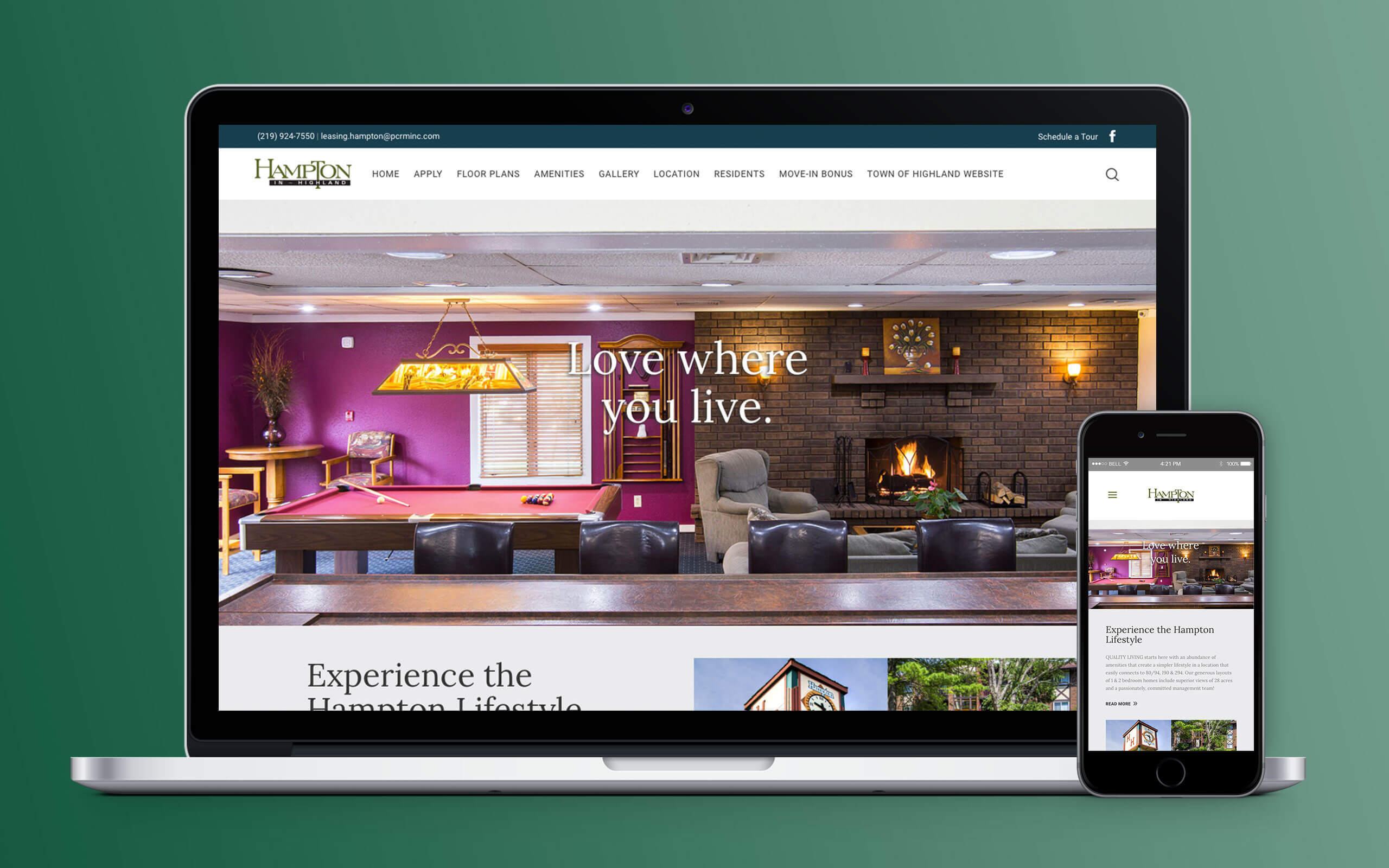 Partnership Concepts Realty Management Hampton in Highland Apartments Website Home