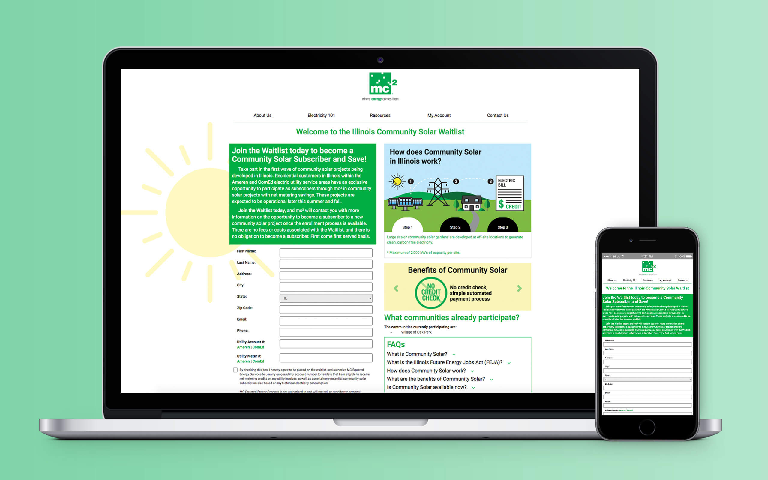 MC Squared Energy Services Website Community Solar