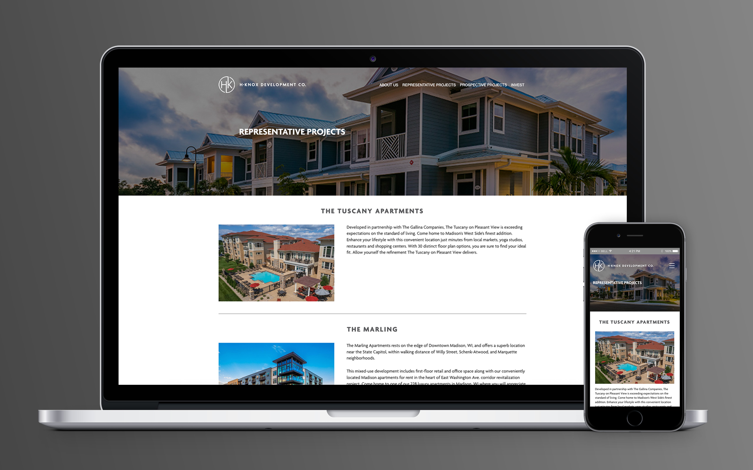 HKnox Development Website Representative Projects Page