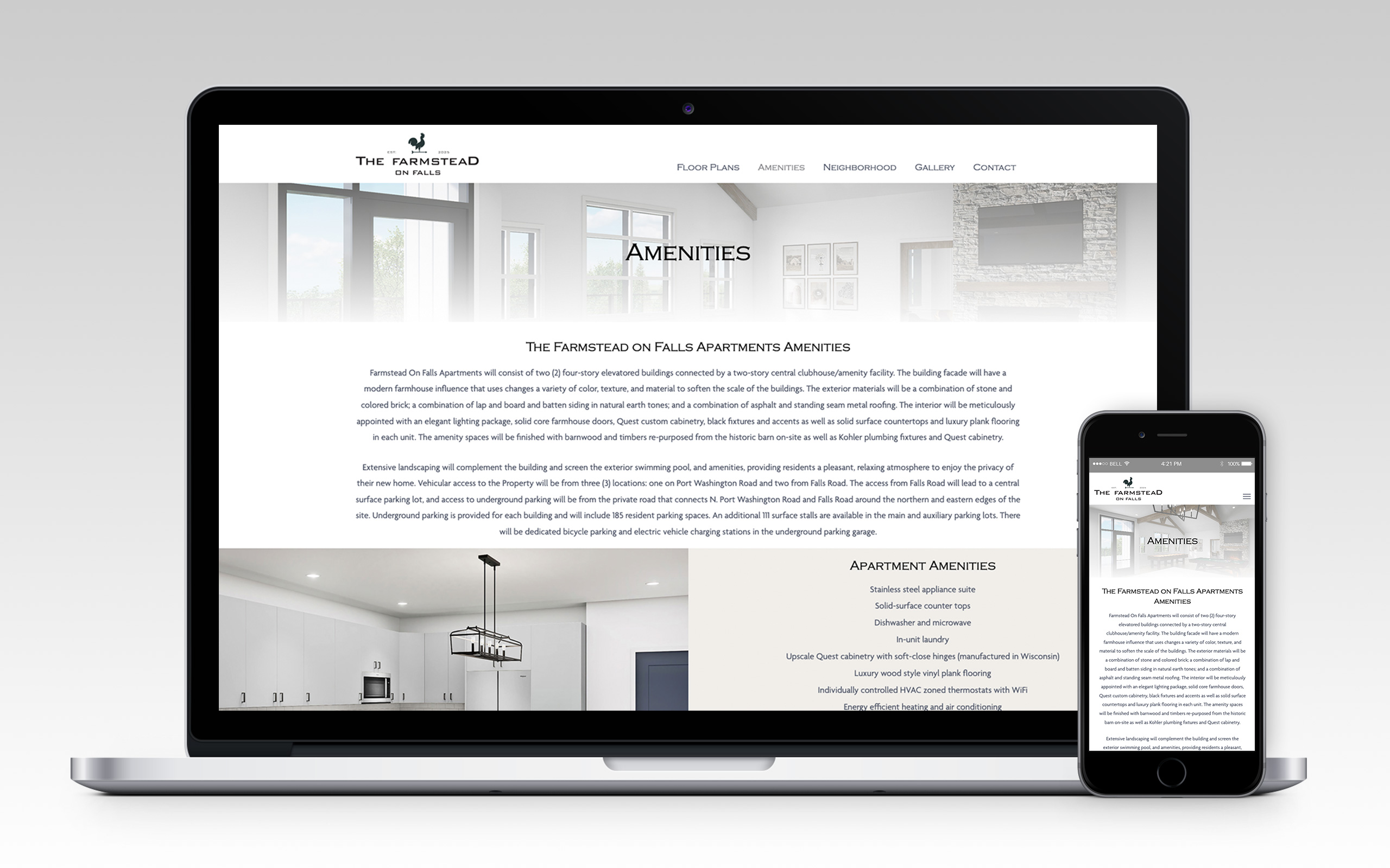 Farmstead on Falls Website Amenities Page